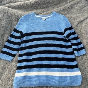 Blue and Black Striped Sweater XL